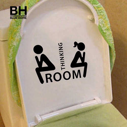 Miếng sticker tự dán cửa ra vào phòng vệ sinh hình nam và nữ độc đáo