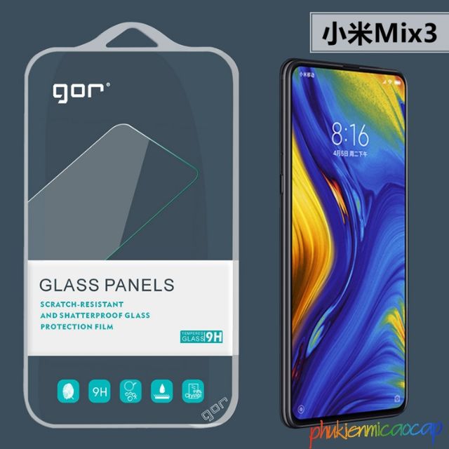 Bộ 2 tấm cường lực Gor Xiaomi Mi Mix 2 / Mix 2s / Mix 3, không full màn