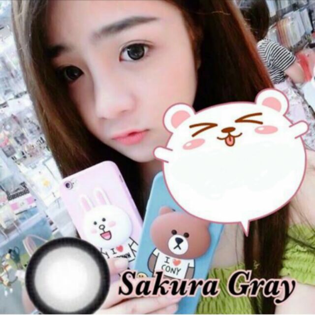 Sỉ HCM có sẵn kính áp tròng màu 1 cặp lens sakura xám
