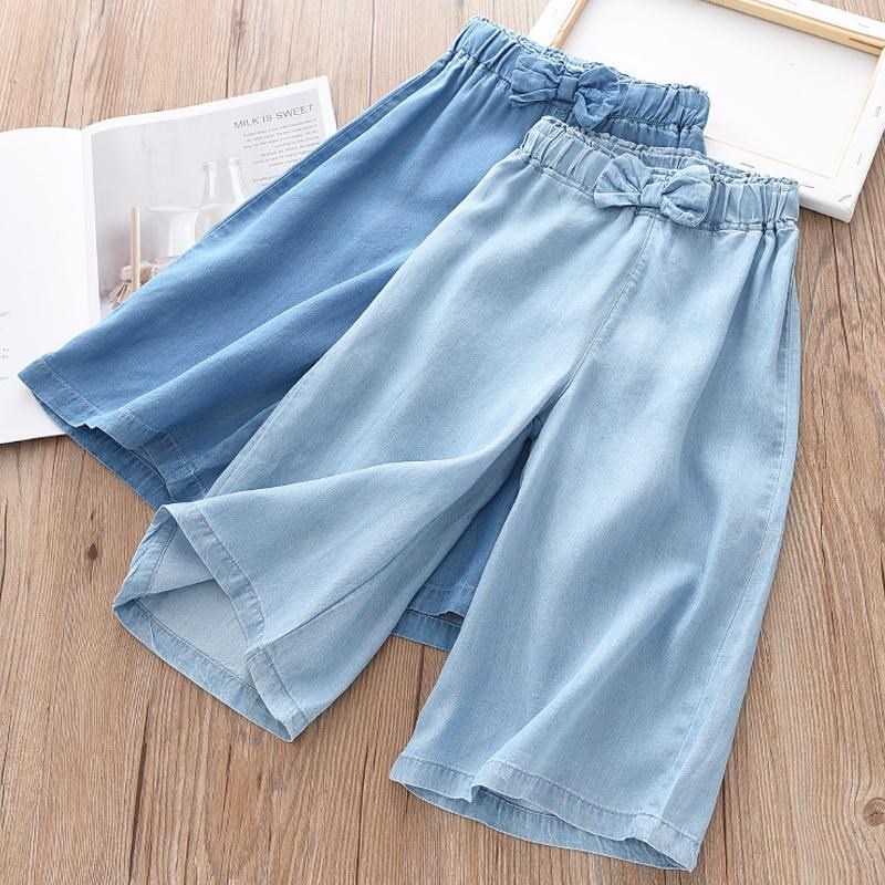 Quần JEAN cho bé gái, quần bò ống rộng trẻ em size đại 10-55kg Bò đính nơ