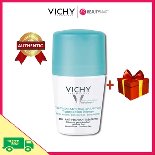 Lăn khử mùi, giảm mồ hôi Vichy xanh không mùi thơm 50ml chính hãng Pháp - BeautyMart