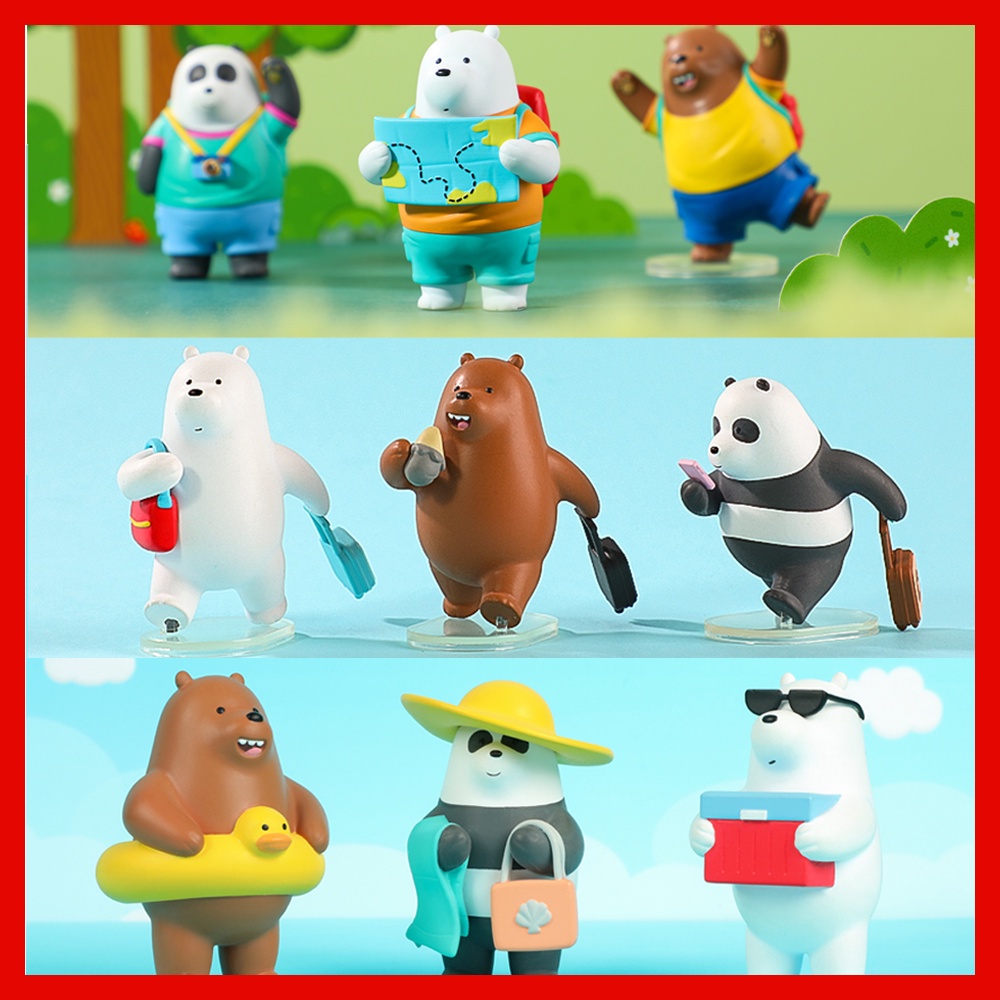 ✲♕﹉Mô hình We Bare Bears Go To Travel
