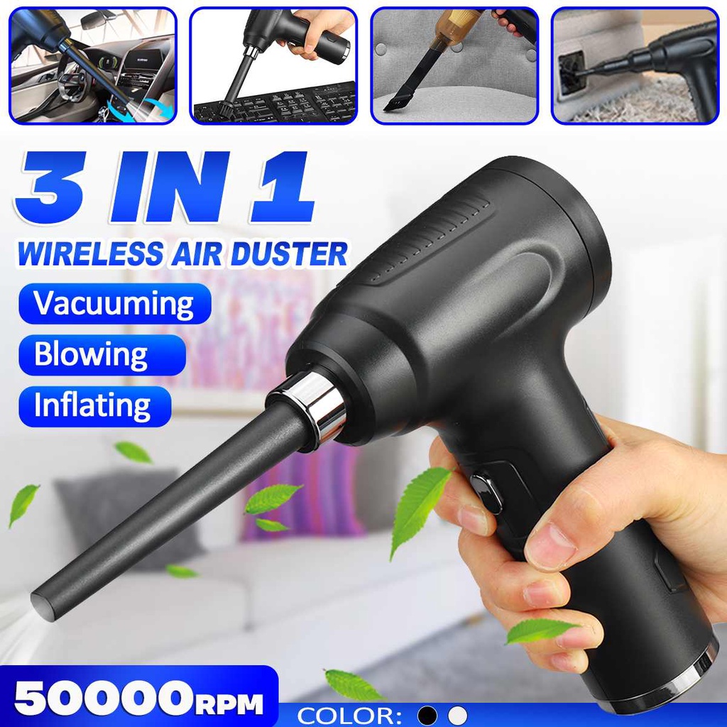 Máy thổi bụi hút bụi điện không dây 3 trong 1 15000PA 50000 vòng/phút nhỏ gọn có thể sạc lại cho nhà ở văn phòng