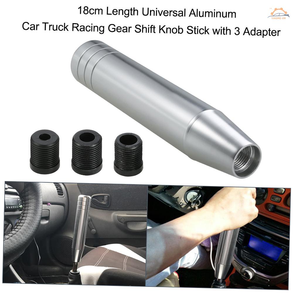 Tay Nắm Cần Số Xe Hơi/Xe Tải Bằng Nhôm Dài 18cm Kèm 3 Đầu Chuyển Đổi