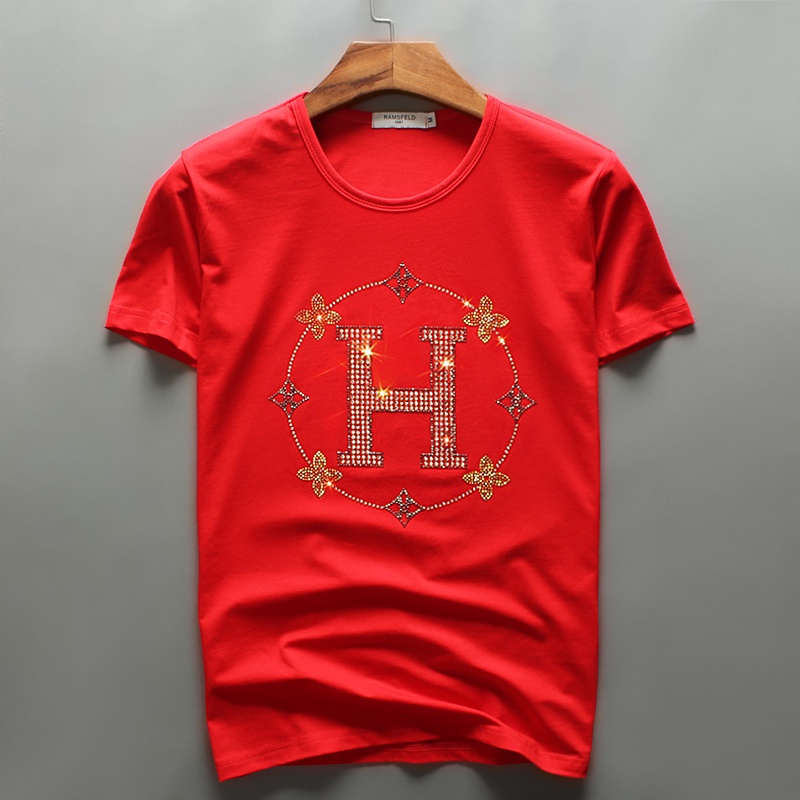 Áo Thun Tay Ngắn In Chữ H Phong Cách Âu Mỹ Thời Trang Cho Nam