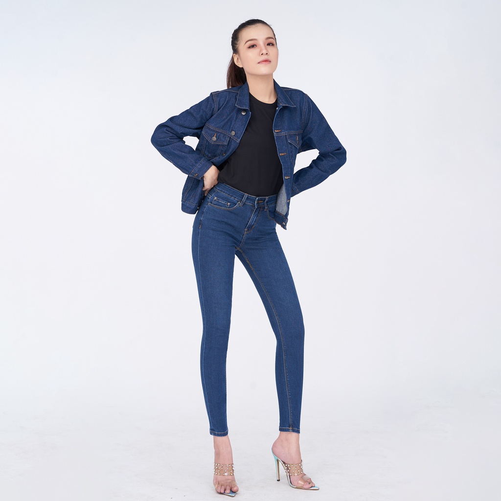Áo Khoác Jean Nữ Cao Cấp Trơn Màu Xanh Aaa Jeans