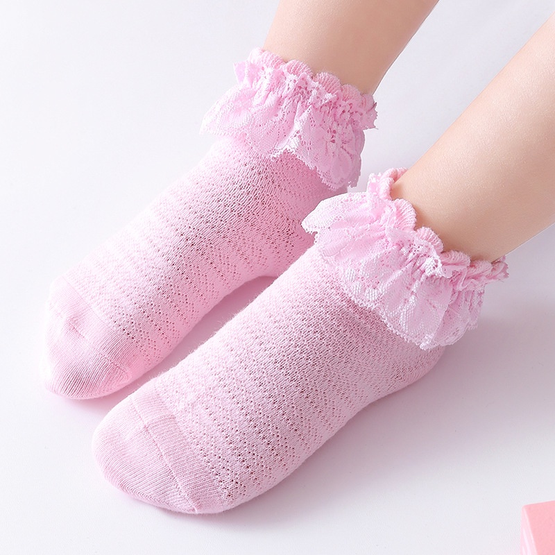 Vớ Cotton Phối Ren Dáng Rộng Phong Cách Mới Dành Cho Bé Gái