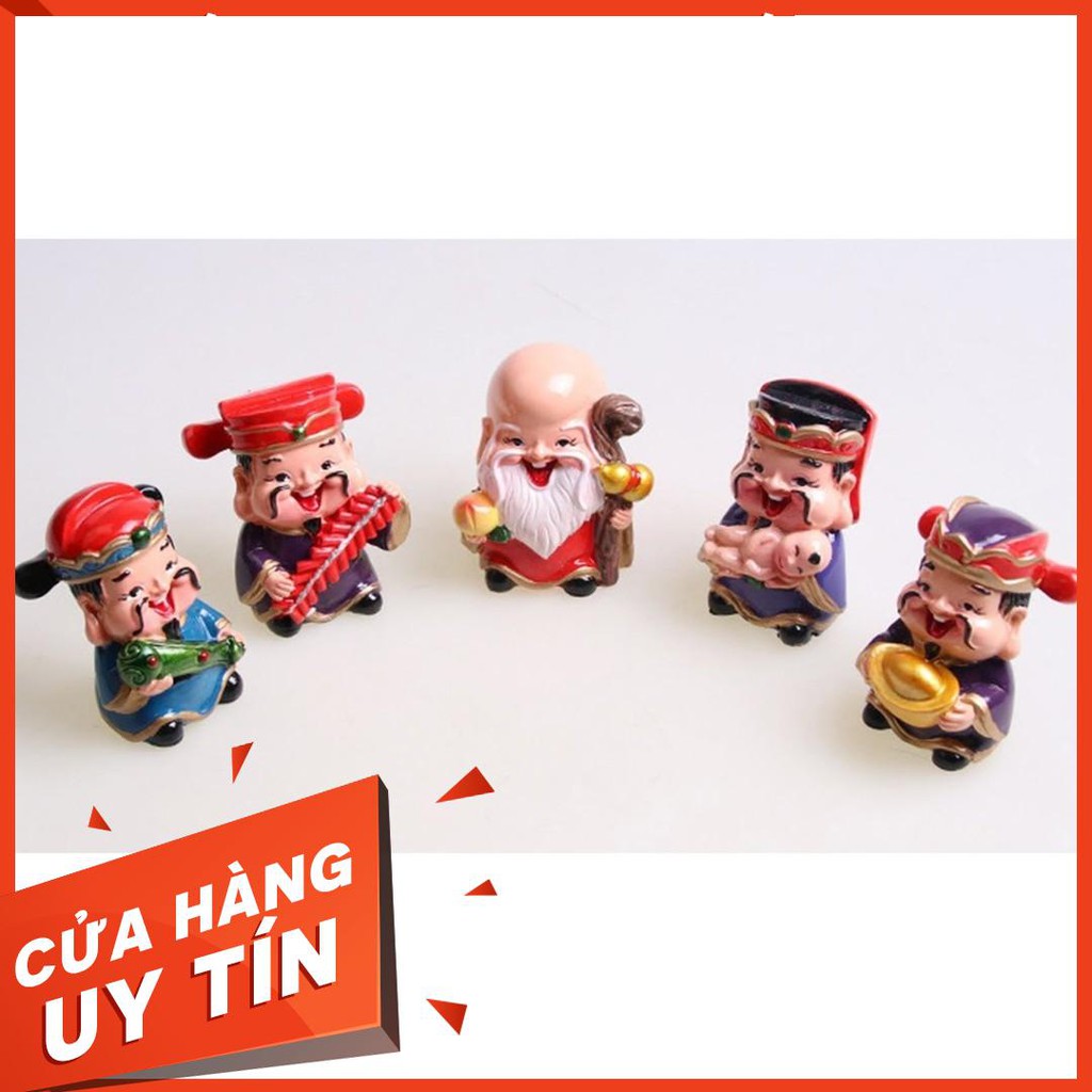 Bộ 5 Tương Ông Thần Tài May Mắn- Set 5 Tượng Thần Tài Bày Taplo Ô Tô, Bàn, Tủ,Tặng Tân Gia-Hàng Cao Cấp Hàng Mới Về