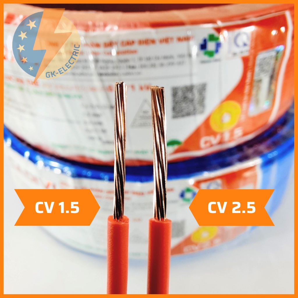 Dây điện đơn Cadivi CV - màu ngẫu nhiên