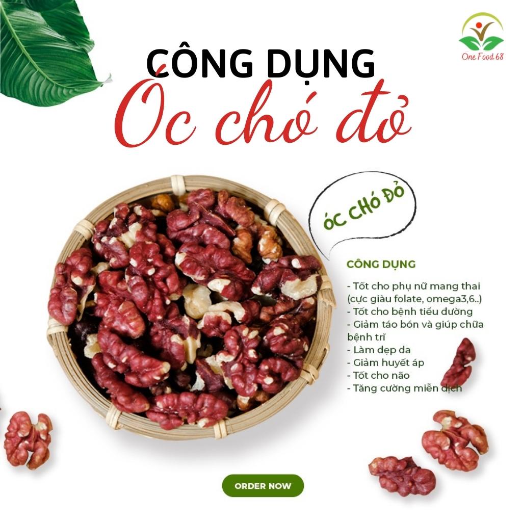 Hạt Óc Chó Đỏ Hartley Mỹ Onefood68, Quả Óc Chó Đỏ Nguyên Vỏ Sấy Chín Hạt Dinh Dưỡng Siêu Tốt Cho Mẹ Bầu, Trẻ Em