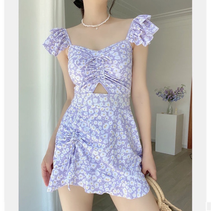 Bikini 1 mảnh dạng váy liền thân LUHAZO kín đáo kiểu Hàn Quốc đẹp Quảng Châu nhiều màu che khuyết điểm 028315 A-1