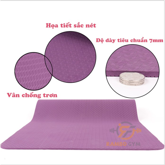 Thảm YOGA TPE 7mm cao cấp Đài Loan (hàng xuất châu Âu)