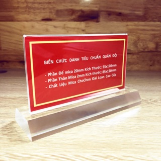 Biển Chức Danh Mica tiêu chuẩn QĐ