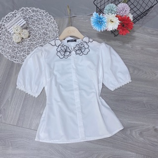 Áo sơ mi cổ hoa