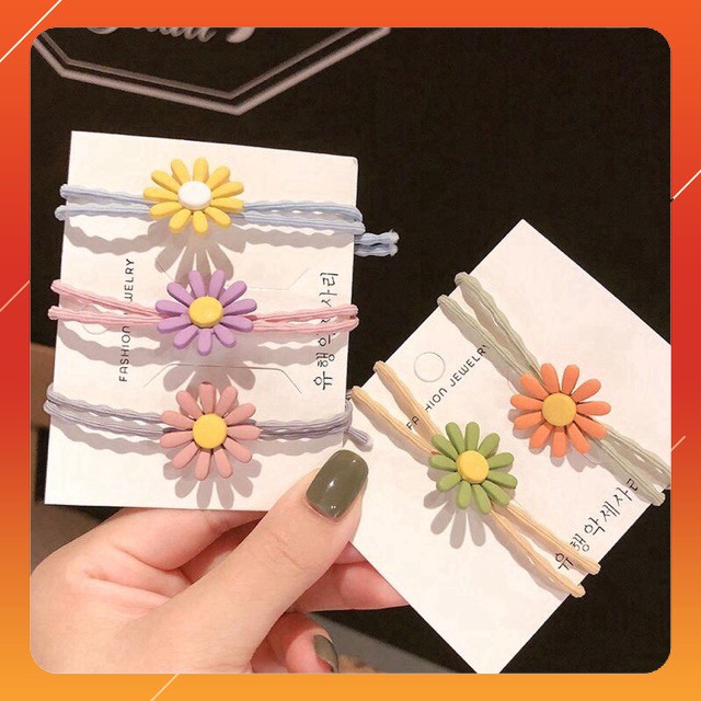 _( 1k) Dây buộc tóc hoa cúc chi nhiều màu sắc hot trend 2019 #1k