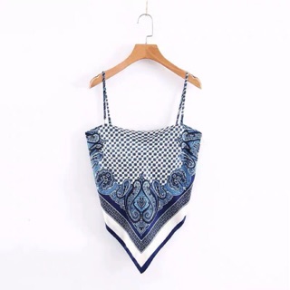 [ SẴN+ ORDER] ÁO YẾM LỤA THẮT NƠ HOẠ TIẾT KHĂN CHOÀNG