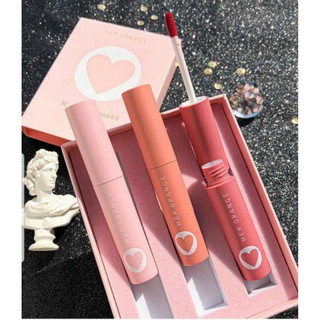 Son Kem Lì HERORANGE ⚡Chuẩn Nội Địa⚡ Set 3 Son Trái Tim Mềm Mịn Môi