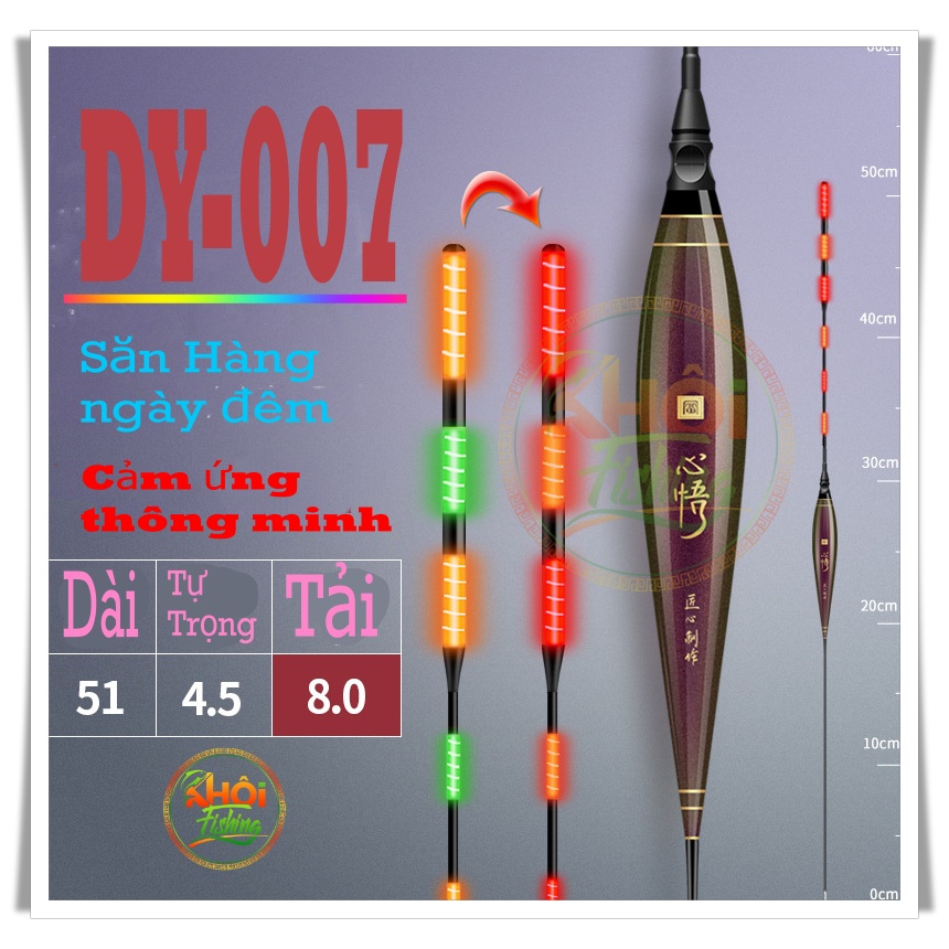 Phao câu đài săn hàng ngày đêm cảm ứng thông minh, đổi màu cá cắn tải chì 6g 8g 9g 10g MC- Khôi Fishing