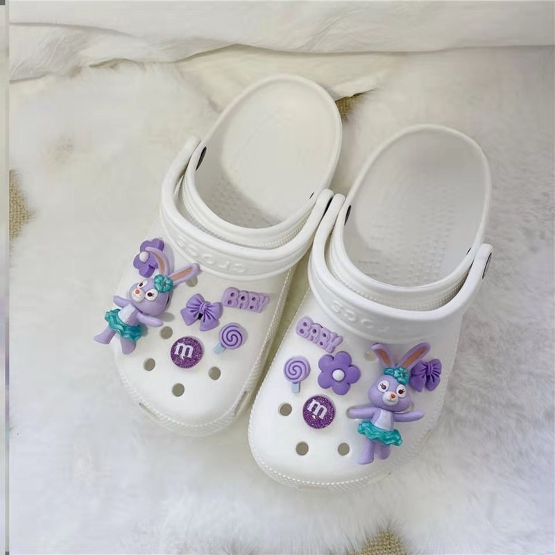 Con mèo năm Charm Phụ Kiện Trang Trí Giày Hình Gấu Stella Lou Duffy Hoạt Hình Dễ Thương Có Thể Tháo Rời