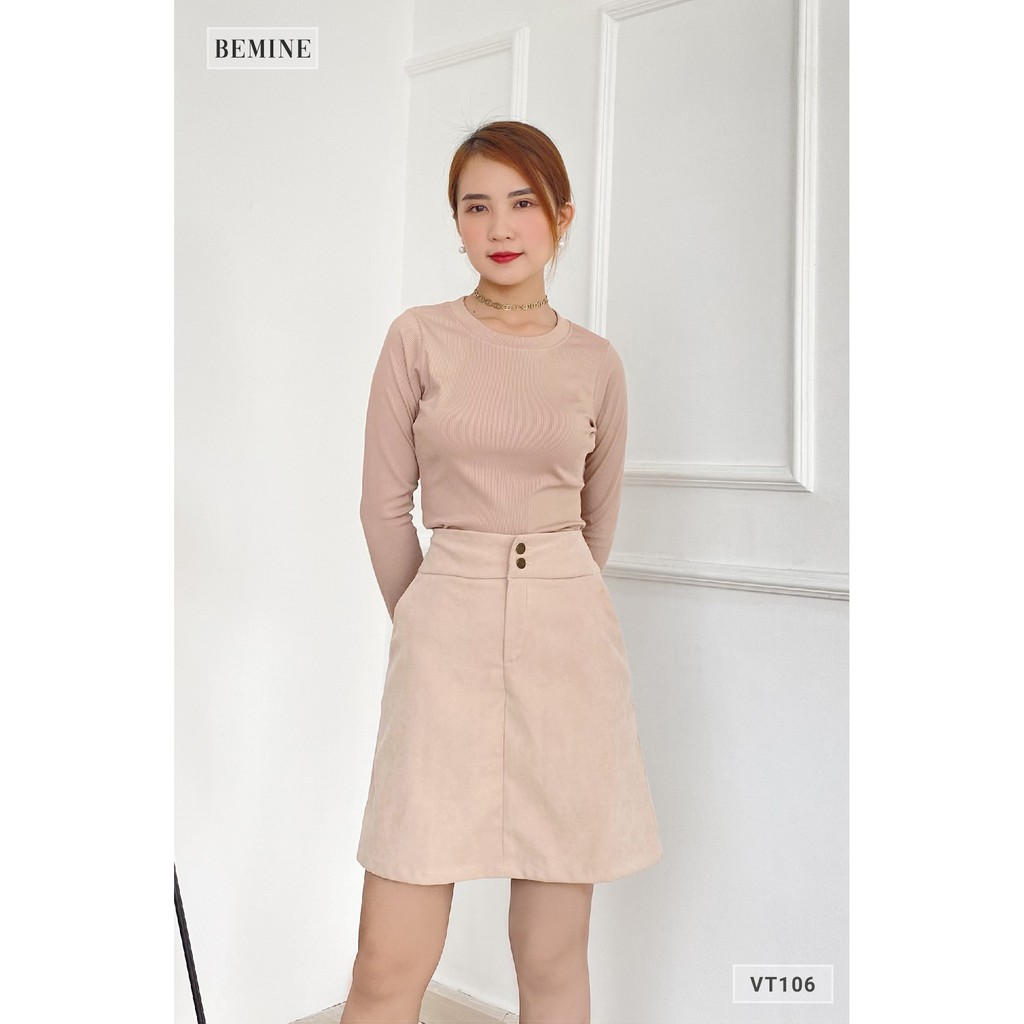 [Mã WABRLOW5 giảm 15% đơn 300K] Chân váy nhung 2 nút BEMINE VT106DA | BigBuy360 - bigbuy360.vn