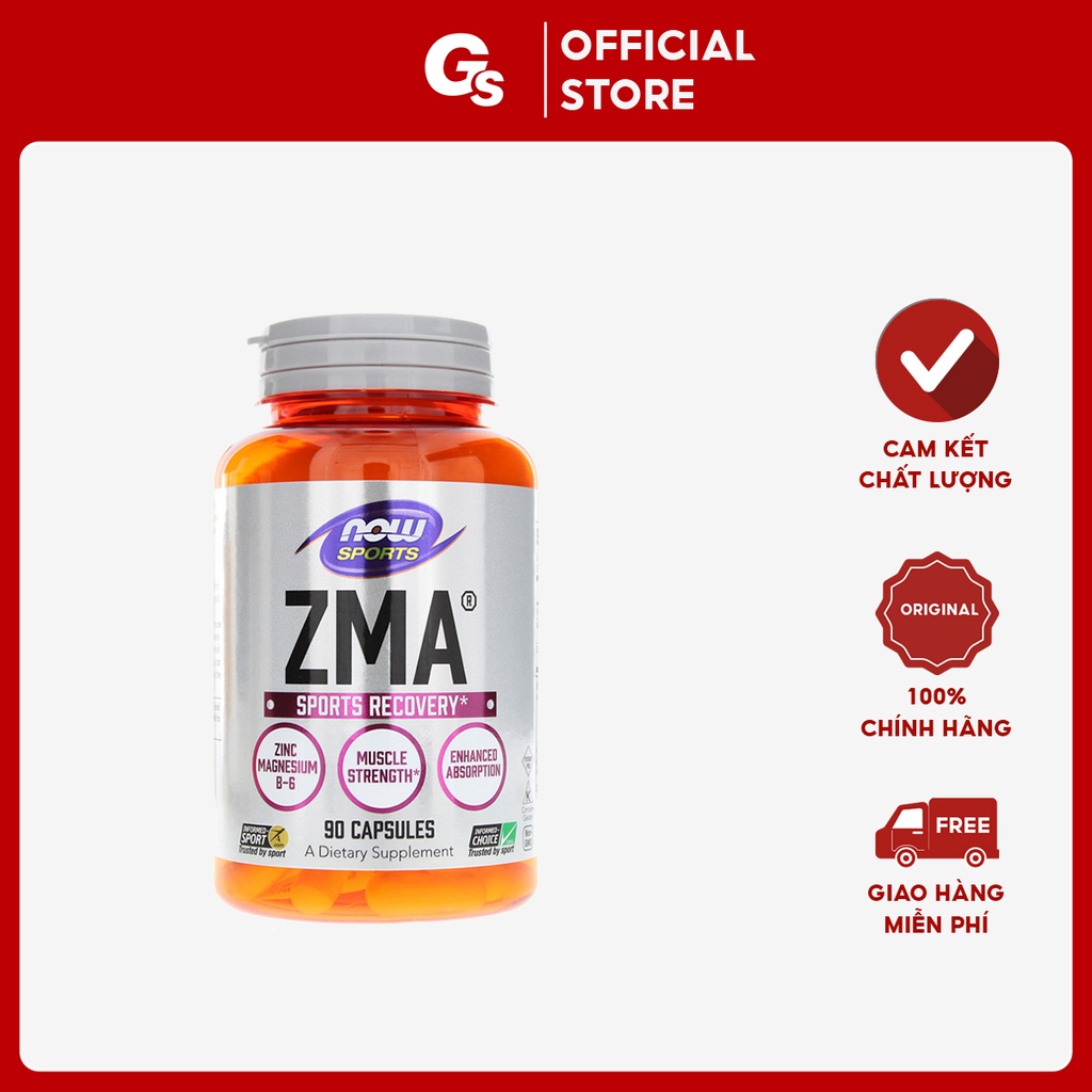 Viên uống Vitamin Now ZMA Sports Recovery nhập khẩu Mỹ phân phối Gymstore phục hồi cơ bắp, sản sinh testosterone