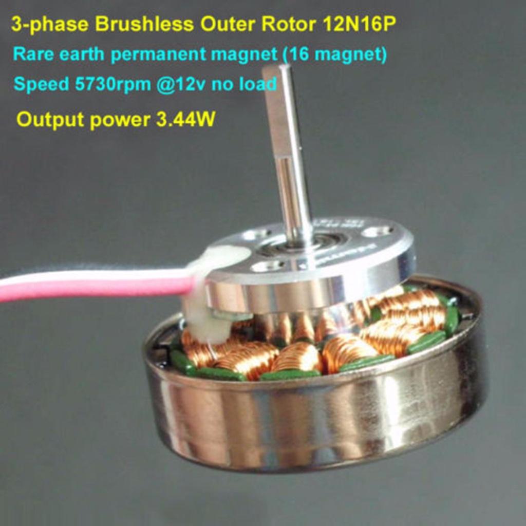 Động Cơ Rotor Không Chổi Than 3 Pha DC 5V-12V 16-Pole Cho Máy Bay Điều Khiển Từ Xa