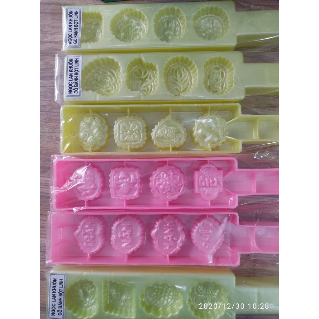 COMBO 5 Khuôn Nhựa 4 BÁNH IN VÀ BÁNH ĐẬU XANH 20 HÌNH CÁC LOẠI