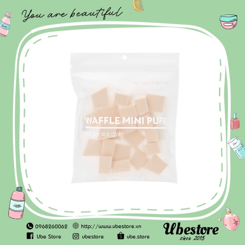 TÁCH LẺ 1 PUFF TÁN NỀN MISSHA WAFFLE MINI PUFF (20P)