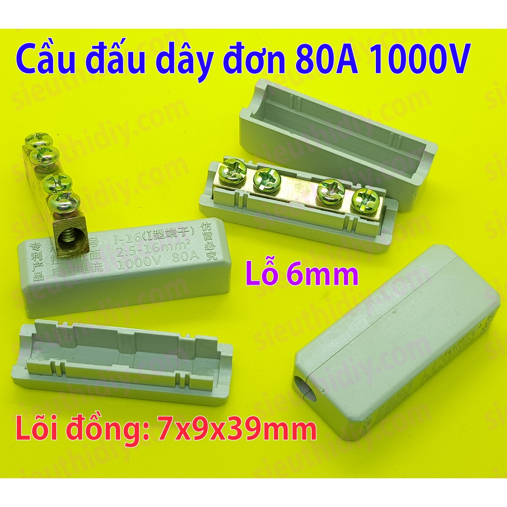 Cầu đấu dây đơn 80A-120A 1000V vỏ nhựa chống cháy