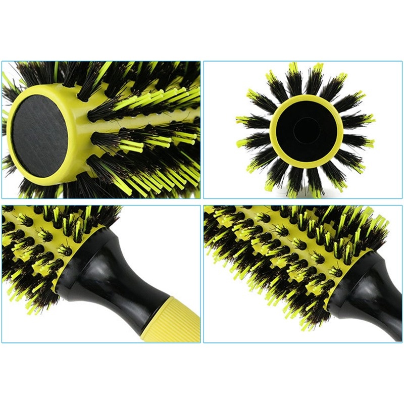 1 Lược Tròn Tay Cầm Bằng Gỗ Hỗn Hợp Tạo Kiểu Tóc Chuyên Nghiệp