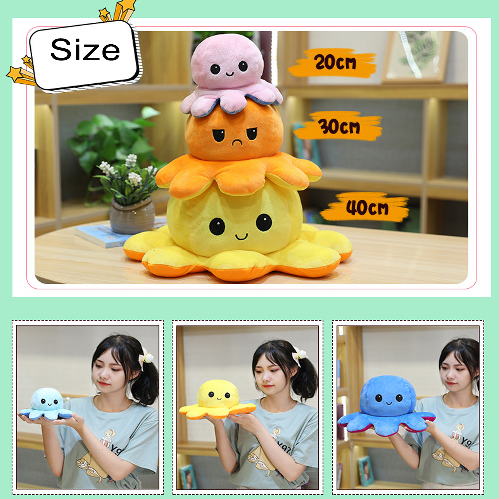 Bạch Tuộc Nhồi Bông Hai Mặt Nhiều Màu Sắc Lật Đật Được