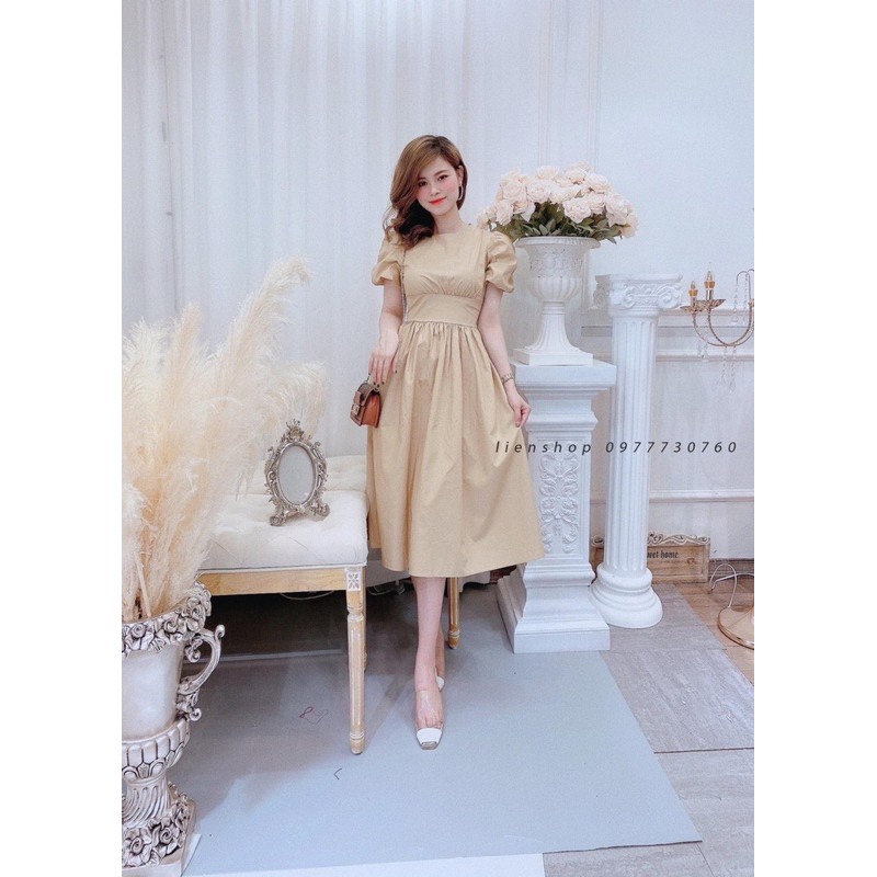 [Mã WASTMAY giảm 15% tối đa 30K đơn 150K] BÁN SỈ VÁY XOÈ TAY BỒNG BO EO 2M XANH BE CHO NỮ | BigBuy360 - bigbuy360.vn