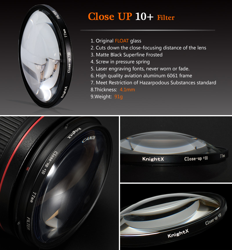 Kính lọc máy ảnh 2 trong 1 10 + Macro cpl DSLR 49 52 55 58 62 67 72 77 MM