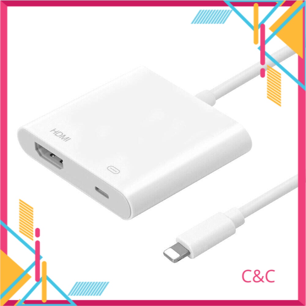 bộ chuyển đổi từ cổng lightning sang hdmi 1080p cho iphone & ipad, cáp hdmi cho Iphone, cáp chuyển nightning sang HDMI