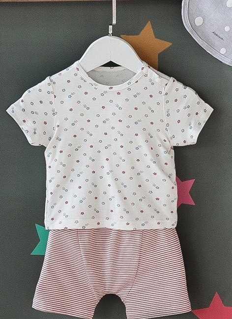 [CHÍNH HÃNG] Bộ cộc cài vai họa tiết sao cotton cao cấp siêu mềm quần áo trẻ em Abbie Oh