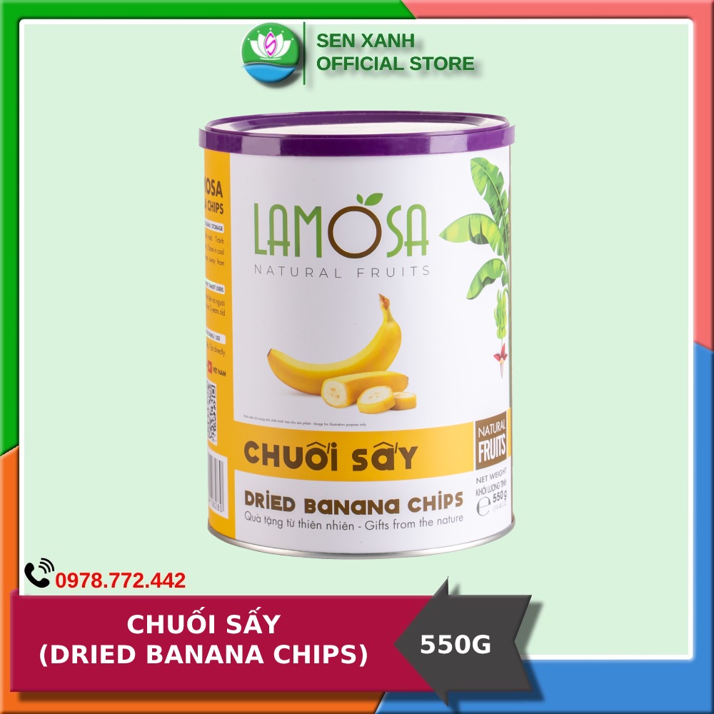 [SenXanh Foods] Chuối sấy 550G - LAMOSA Dried banna chips