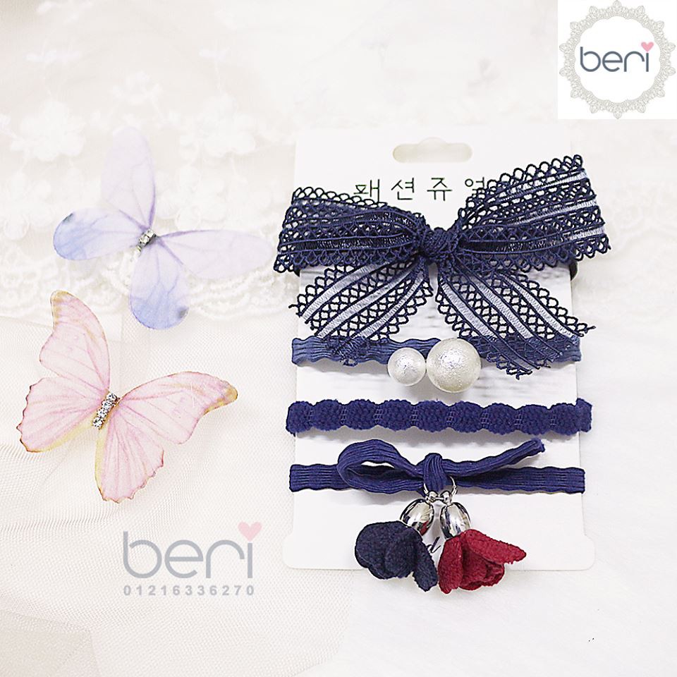 Combo 4 cột tóc Hàn Quốc BERI (xanh đen) - CT029