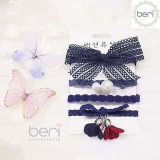 Combo 4 cột tóc Hàn Quốc BERI (xanh đen) - CT029