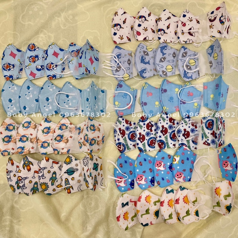 Set 5 khẩu trang giấy cho bé sơ sinh 0-3 tuổi, hàng cao cấp loại 1