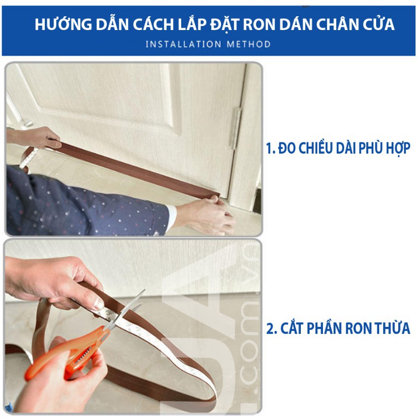 2 Mét Ron Chân Cửa Cao Su LOẠI CẢI TIẾN Dán Chống Bụi Côn Trùng 25 35 45mm