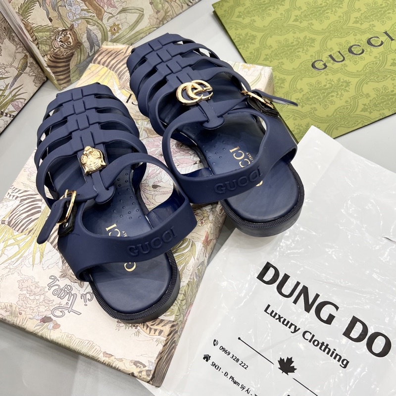 Dép Sandal Nam GC Dây Mềm - Dép Dọ GC Nam Tang Mắt Logo Vàng Net Căng