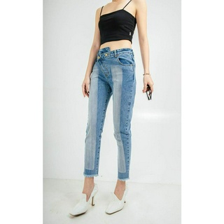 Quần Jeans cài lệch mài TT CCHAT