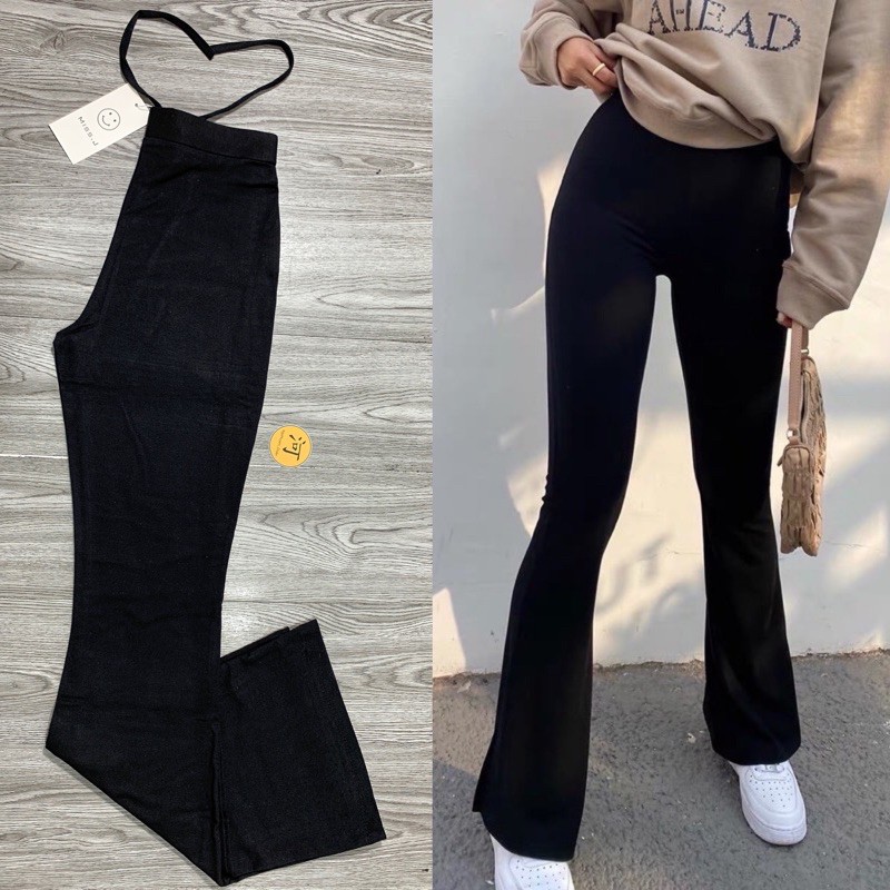 Quần ống loe Flare Pants Trendy poly Hàn comfy nâng mông che khuyết điểm đùi to tôn kéo dáng  (   Hàng có sẵn   )