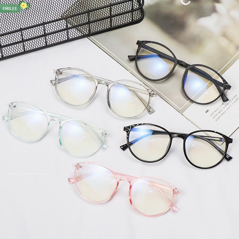 EMILEE💋 Cool Optical Eye Glasses Reduces Eye Strain Anti-Blue Rays Vintage Eyeglasses Transparent Round Frame Ultralight High-definition Clear Lens Unisex...