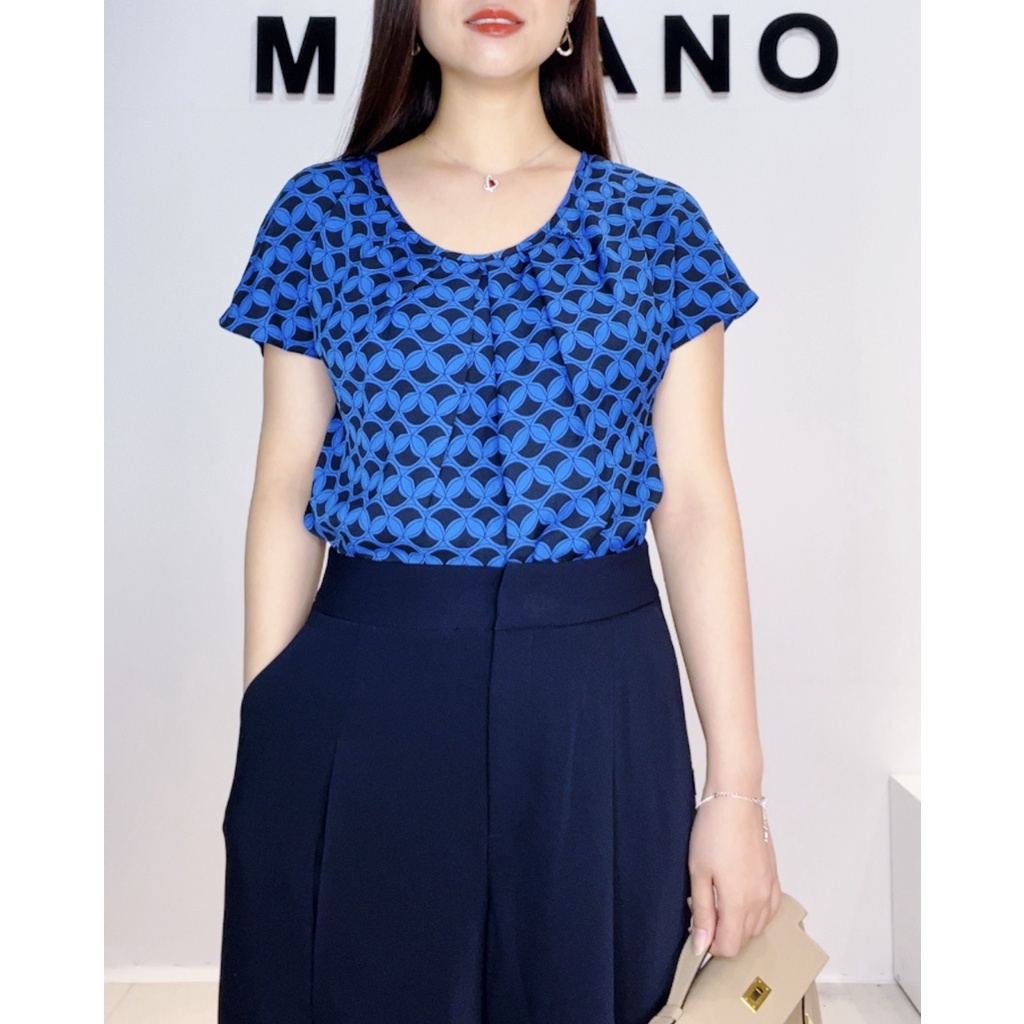 Áo xanh xếp ly MAZANO MS AS1276 chất liệu cao cấp nhẹ nhàng đi làm đi chơi