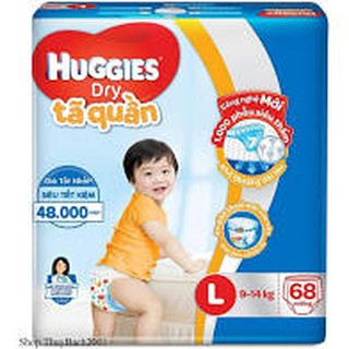 Tã quần huggies dry gói cực đại l68 /xl62