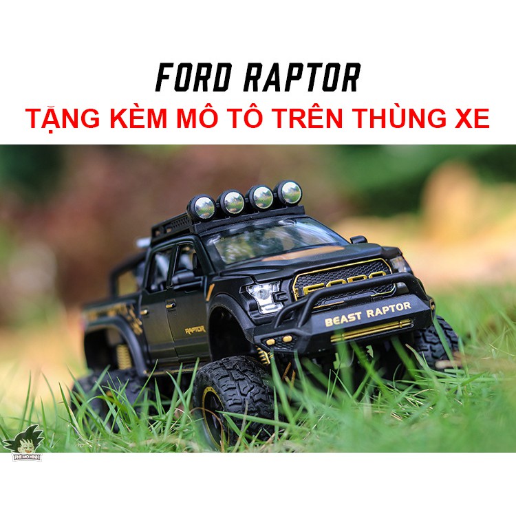 Mô hình xe bán tải Ford Raptor F150 6x6 - Đen bóng tỉ lệ 1:24 - Hãng Chezhi