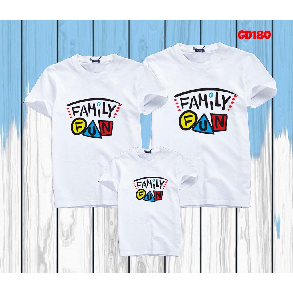 ÁO gia đình Vải cotton 4 chiều family fun -- [Giá niêm yết là giá của 1 áo]