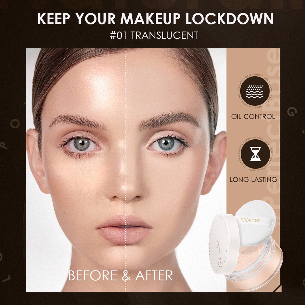 Phấn Phủ Bột Kiềm Dầu Không Thấm Nước FOCALLURE Poreless Matte Loose Powder Nội Địa Trung | FA-201