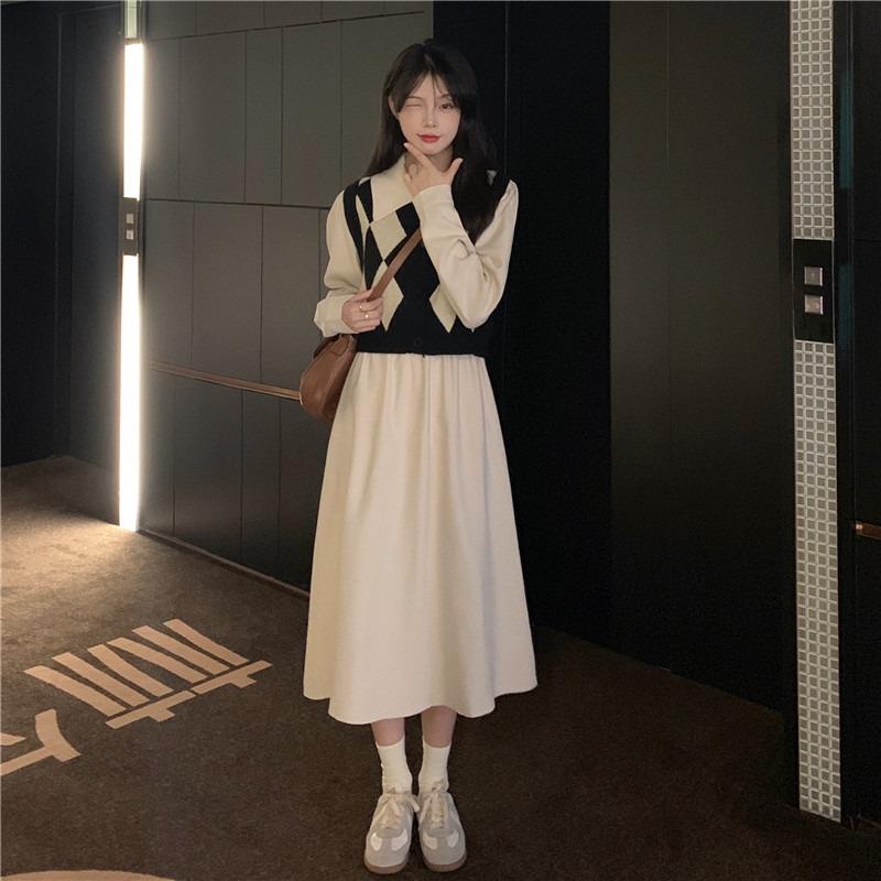 ♦✾△Đầm dài qua gối tay dài thiết kế mới thanh lịch | BigBuy360 - bigbuy360.vn